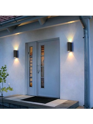 Çift Yönlü Duvar Aplik Siyah Iç ve Dış Mekan Bahçe Aydınlatma Günışığı Ip 66 Ledli 6 W