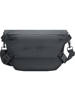 Lenyes LB562 Dreamer Crossbody Serisi Su Geçirmez Deri Tasarımlı Çapraz Vücut Çantası Siyah