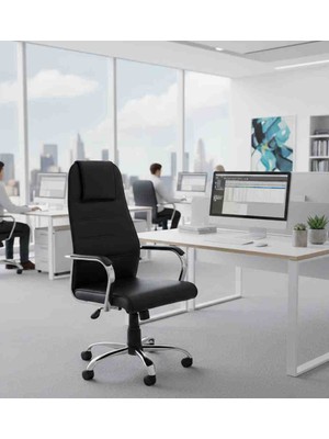 Sller Ev ve Ofis Çalışma Sandalyesi Bilgisayar Koltuğu Suni Deri Dikişli