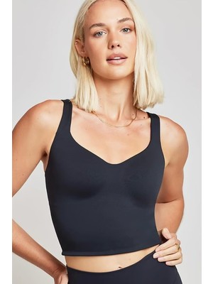 Nike Alate Dri Fit Medium Support Padded Sports Bra Tank Top Kadın Spor Sütyeni Büstiyer Bra Siyah