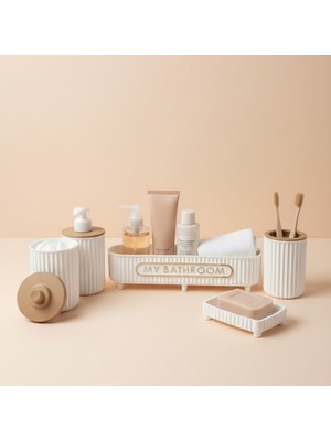 LE Paris 5 Parça Banyo Seti | Sıvı Sabunluk | Diş Fırçalık | | Katı Sabunluk | Pamukluk | Organizer