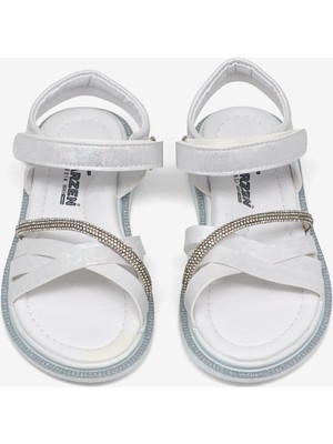 Tonny Black Çocuk Unisex Beyaz Çoçuk Çarpraz Bağlı Sandalet