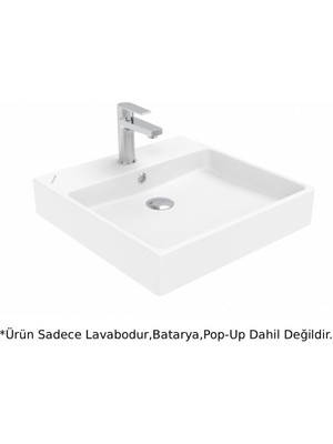 Creavit NX255 Next Tezgah Üstü Kare Lavabo Beyaz 50CM