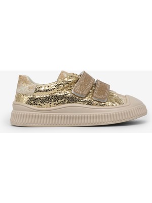 Tonny Black Çocuk Unisex Altın Çoçuk Sim Detaylı Cırtlı Rahat Kalıp Sneaker