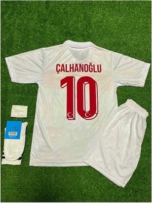 Portego Türkiye Milli Takımı Euro 2024 Hakan Çalhanoğlu Çocuk Forması 4'lü Set Beyaz