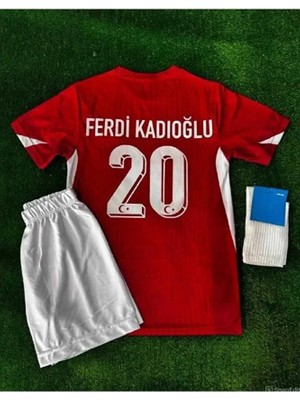 Portego Türkiye Euro 2024 Ferdi Kadıoğlu Iç Saha 3'lü Set Çocuk Forması (Red)