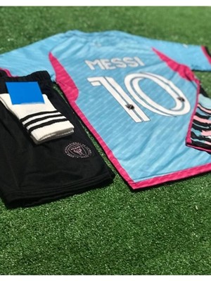 Portego I.n.t.e.r Miami 2024/25 Yeni Sezon Lionel Messi Çocuk Forması 3'lü Set (Gökkuşağı)
