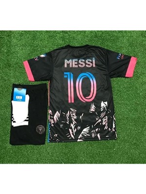 Portego I.n.t.e.r Miami 2023/24 Yeni Sezon Lionel Messi Çocuk Forması 3'lü Set (Black)