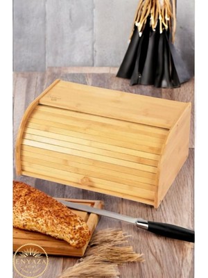 Feyza Design Bambu Ekmek Kutusu, Açılır Kapanır, Şık ve Pratik Saklama Çözümü