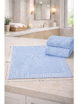 S&R 2'li Ayak Havlusu Paspas %100 Pamuk Renkli Elektro Desen