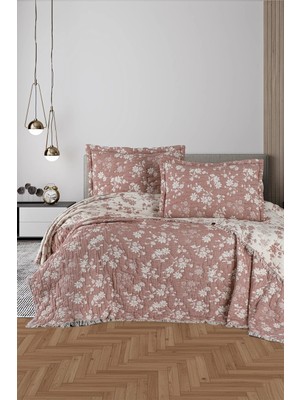 First Choice Sienta %100 Pamuk 6 Katlı Yatak Örtüsü + Yastık Seti Kiremit