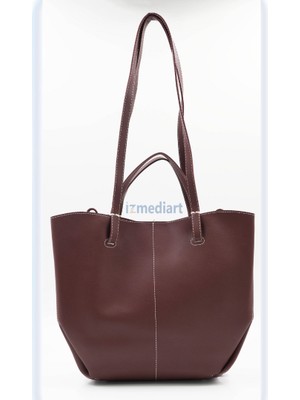 Aron Atelier Kadın Taba Omuz Çantası Lüks Deri Dokulu Şık Tasarım Ayarlanabilir Askılı Klasik Kutulu Model Günlük ve Gece Kullanımına Uygun Fonksiyonel Bölmeli Astarlı Kadın Kol Çantası