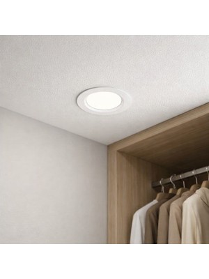 Sıva Altı Yuvarlak Gömme LED Spot Tavan Aydınlatma Beyaz Kasa Günışığı 7 W