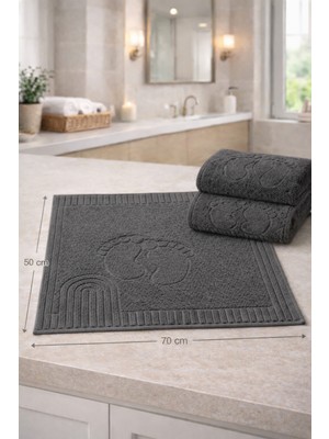 S&R 2'li Ayak Havlusu Paspas %100 Pamuk Renkli Elektro Desen