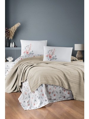 First Choice Sole %100 Pamuk 4 Parça Pike Takımı Sütlü Kahve