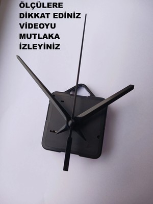 Cnr Shop Saat Mekanizması 16 mm Şaft Boyu Saat Makinesi Akar Sessiz Çalışır, Akrep-Yelkovan-Saniye-(Askılı)