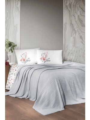 First Choice Sole %100 Pamuk 4 Parça Pike Takımı Gri