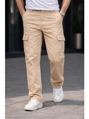 Comstar Erkek Trend Bol Paça Günlük Kargo Taş Baggy Pantolon