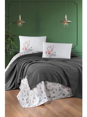 First Choice Sole %100 Pamuk 4 Parça Pike Takımı Füme