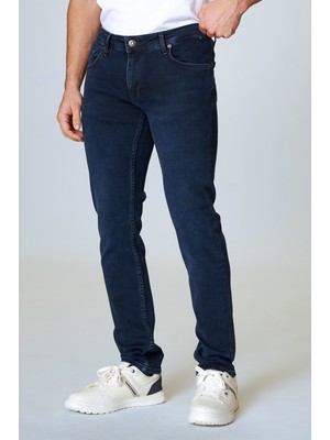 Twister Panama 793-03 Zift Blue Likralı Dar Kesim Erkek Kot Pantolon Lacivert