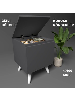 Gimli Gizli Bölmeli Komodin,mdf,kurulu,montaj Gerekmez