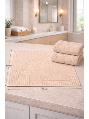 S&R 2'li Ayak Havlusu Paspas %100 Pamuk Renkli Elektro Desen