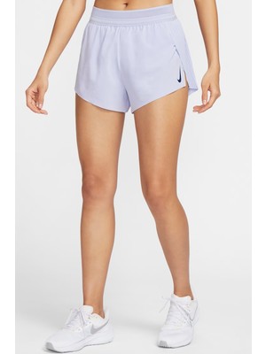 Nike Aeroswift Dri Fit Adv 3" Mid Rise Brief Lined Running Short Kadın Pileseli Slip Astarlı Koşu Şortu Açık Mavi