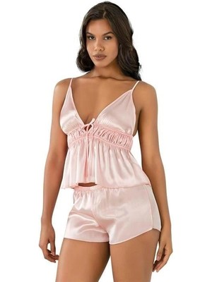 Liyuza Somon Saten Şort Takımı 9208