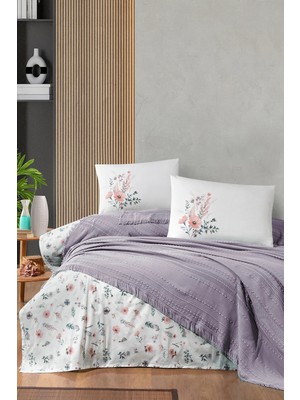 First Choice Sole %100 Pamuk 4 Parça Pike Takımı Leylak