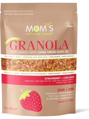 Mom's Natural Foods Çilek & Chıa Granola 280 G