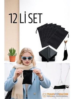 Epilons Turk Kumaş Gözlük Kılıfı 6+6 Kılıf+Bezli Set