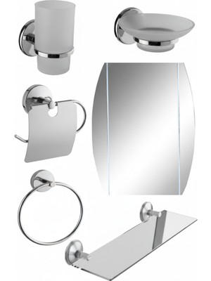 Tesitay Gonca 5 Li Ayna Takımı Krom Metalik Renk