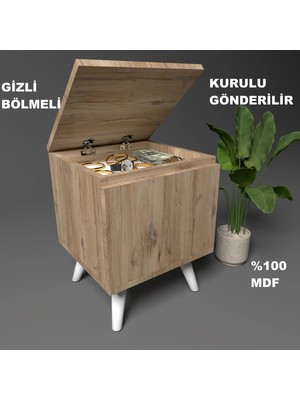 Gimli Gizli Bölmeli Komodin,mdf,kurulu,montaj Gerekmez