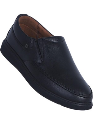 Ayakcenter Wipclark Bağsız Siyah Cilt Erkek Casual Ayakkabı