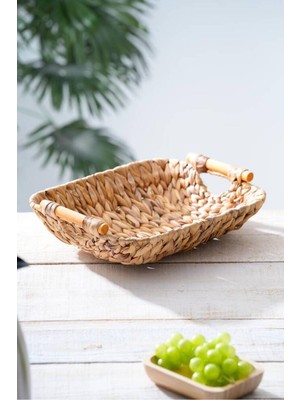 Feyza Design Şık 31 cm Hasır Ekmek Sepeti, Doğal ve Kullanışlı Tasarım