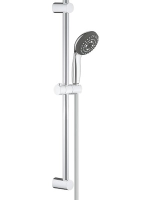 Vitalio Start 100 Sürgülü Duş Seti, 600 mm Sürgülü Ray , 100MM El Duşu 3 Akışlı , 1750 mm Duş Hortumu, Kireç Önleyici Sistem, Duş Başlığı, Krom, 26032000