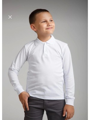 Dıgıl Kids Çocuk Polo Yaka Okul T-Shirt Turuncu Uzun Kol