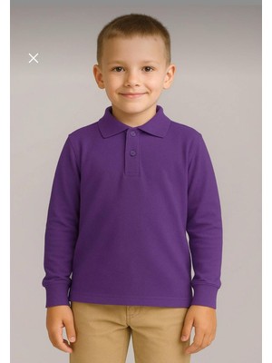 Dıgıl Kids Çocuk Polo Yaka Okul T-Shirt Turuncu Uzun Kol