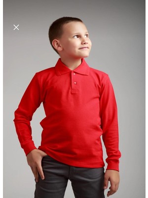 Dıgıl Kids Çocuk Polo Yaka Okul T-Shirt Turuncu Uzun Kol