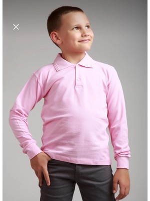 Dıgıl Kids Çocuk Polo Yaka Okul T-Shirt Turuncu Uzun Kol