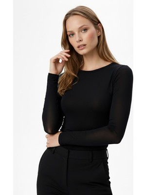 Hakke Basic Transparan Uzun Kollu Bluz