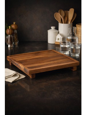 Feyza Design Akasya Ahşap Sunum Standı, Yüksekliği Ayarlanabilir, Tezgah Üstü Düzenleyici