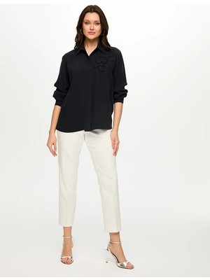 Faik Sönmez Çiçek Aplike Detaylı Modallı Gömlek S26GML038