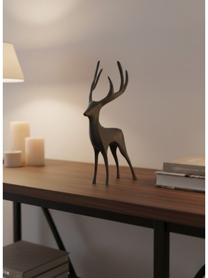 Aesco Gri Geyik Biblo Minimal Tasarım Şık Ev Aksesuarı