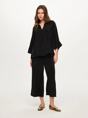 Faik Sönmez Yarım Patlı 3/4 Kol Cupro Bluz S26BLZ021