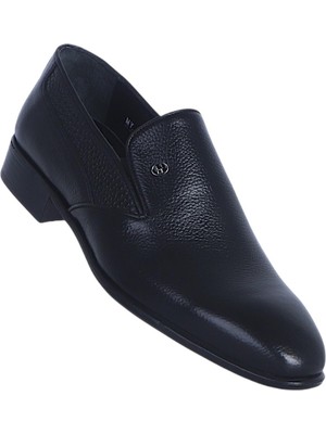 Censay 551 Siyah Zigana Neolit %100 Deri Erkek Klasik Ayakkabı