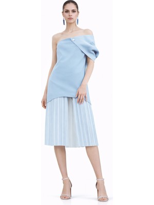 Baltaci Milano Blueluce Dress-LIGHT BLUE / M / ıtalıan crep