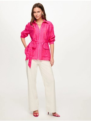 Faik Sönmez Kendinden Desenli Overshırt Tunik S26TNK006