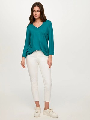 Faik Sönmez V Yaka 3/4 Kol T-Shırt S26TSH005