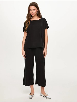 Faik Sönmez Omuzu Yırtmaç Detaylı Modallı T-Shırt S26TSH080